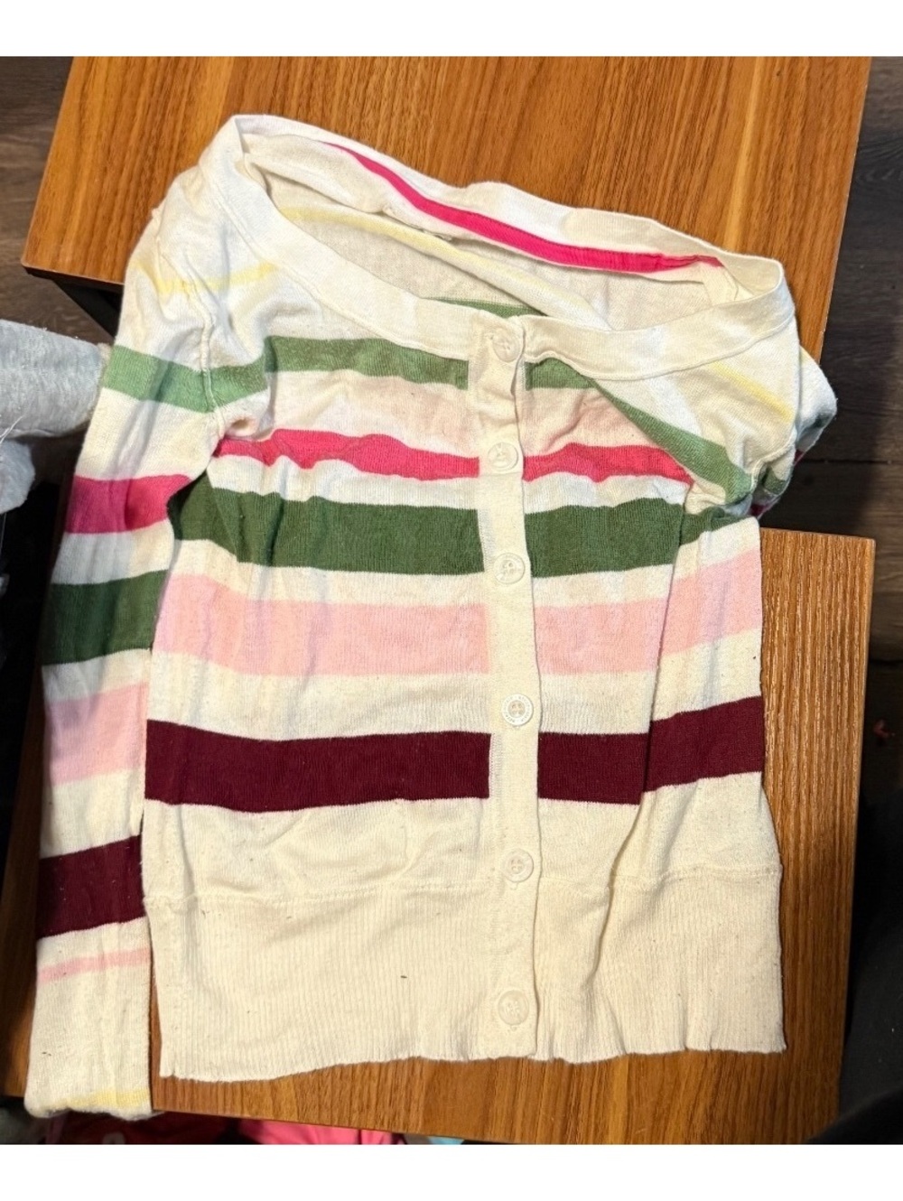 Aeropostale Striped Button-Up Cardigan Sweater XS